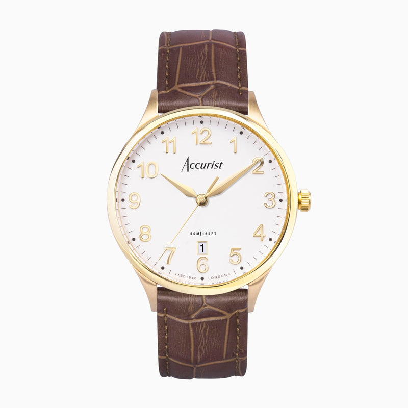 Accurist Brown Leather Strap Watch