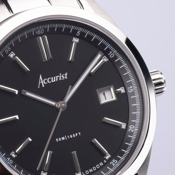 Accurist Gents Silver Stainless Steel Bracelet Watch