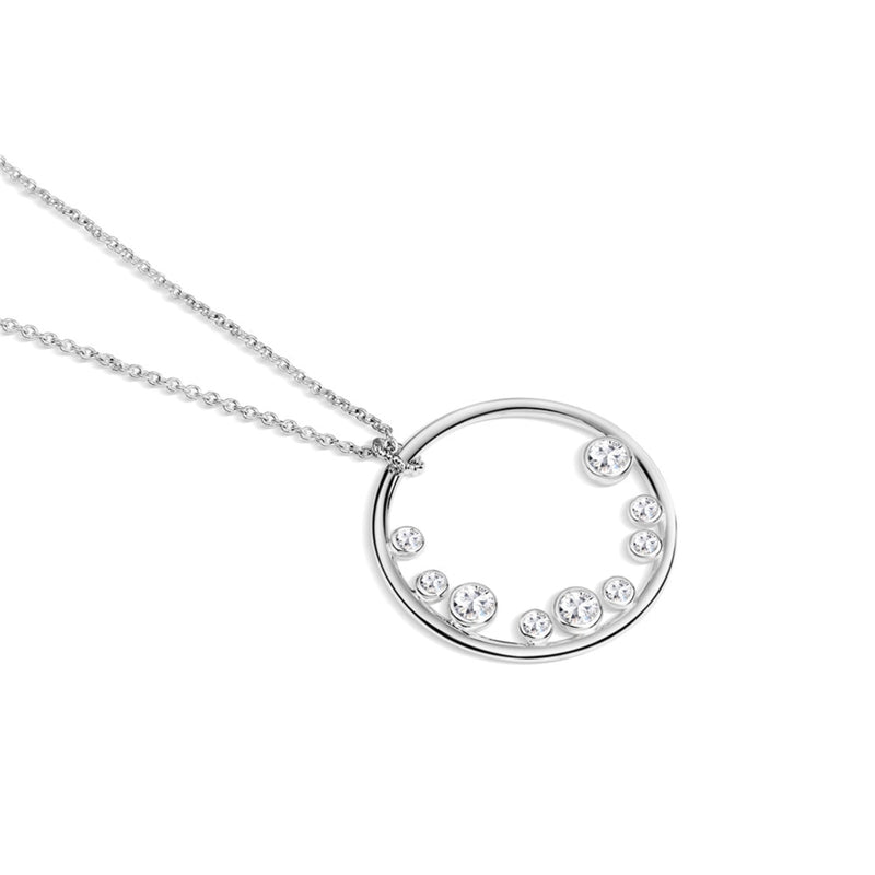 Circular Pendant With Clear Stones