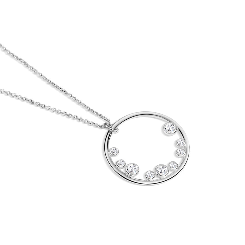 Circular Pendant With Clear Stones Newbridge Silverware