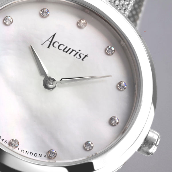 Accurist Ladies Silver Stainless Steel Mesh Bracelet Watch