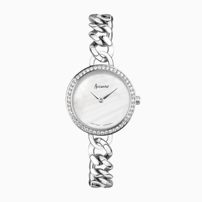 Accurist Ladies Silver Stainless Steel Chain Bracelet Watch