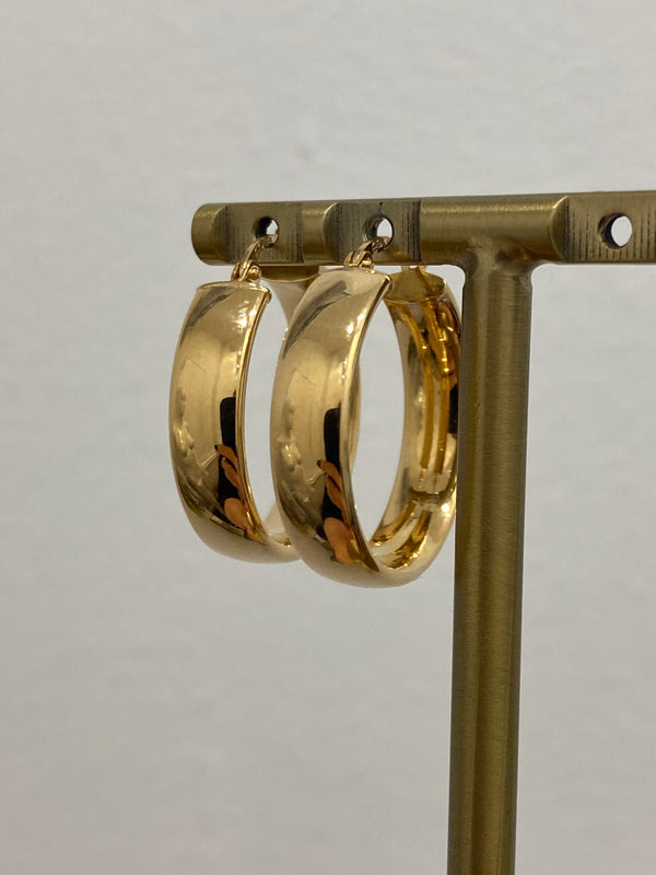 20mm Plain Hoop Earrings - 9ct Gold