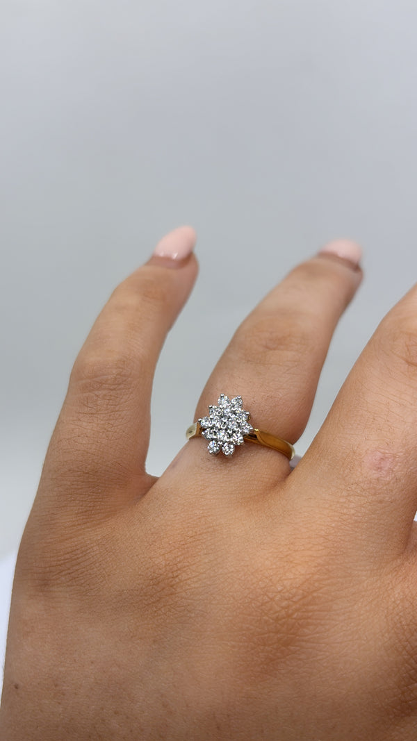 Diamond Cluster Ring - 18ct Gold