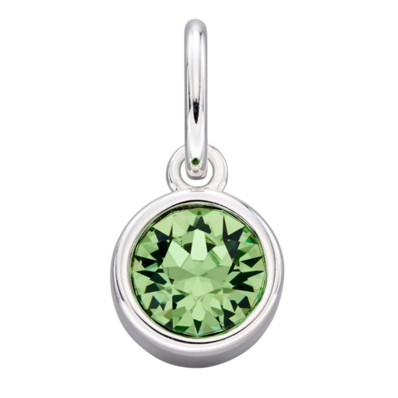 Crystal Birthstone Charm - Sterling Silver