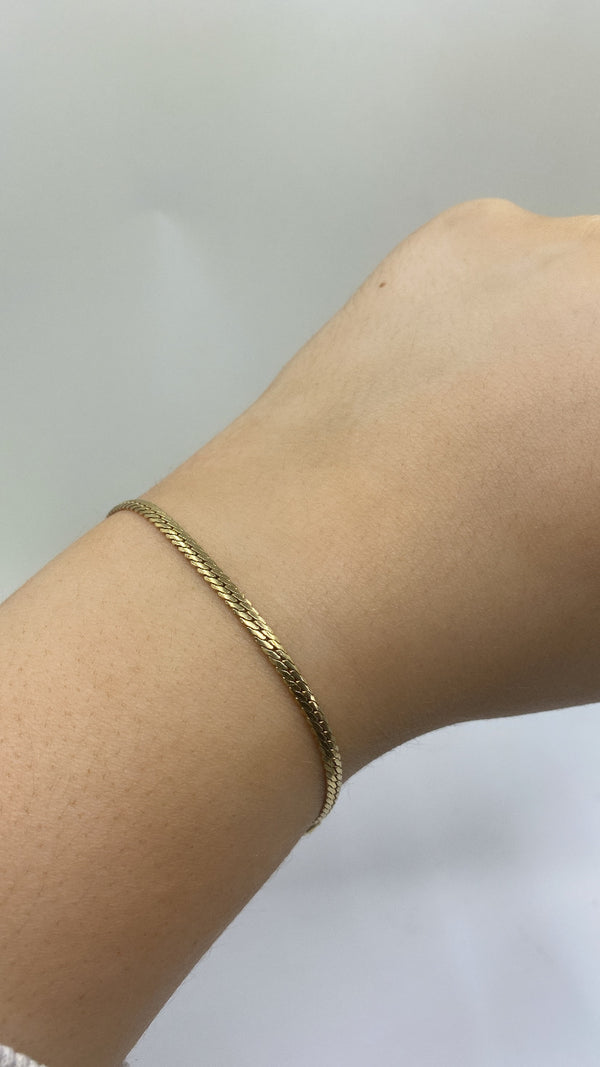 Snake Style Bracelet - Sterling Silver Gold Plated
