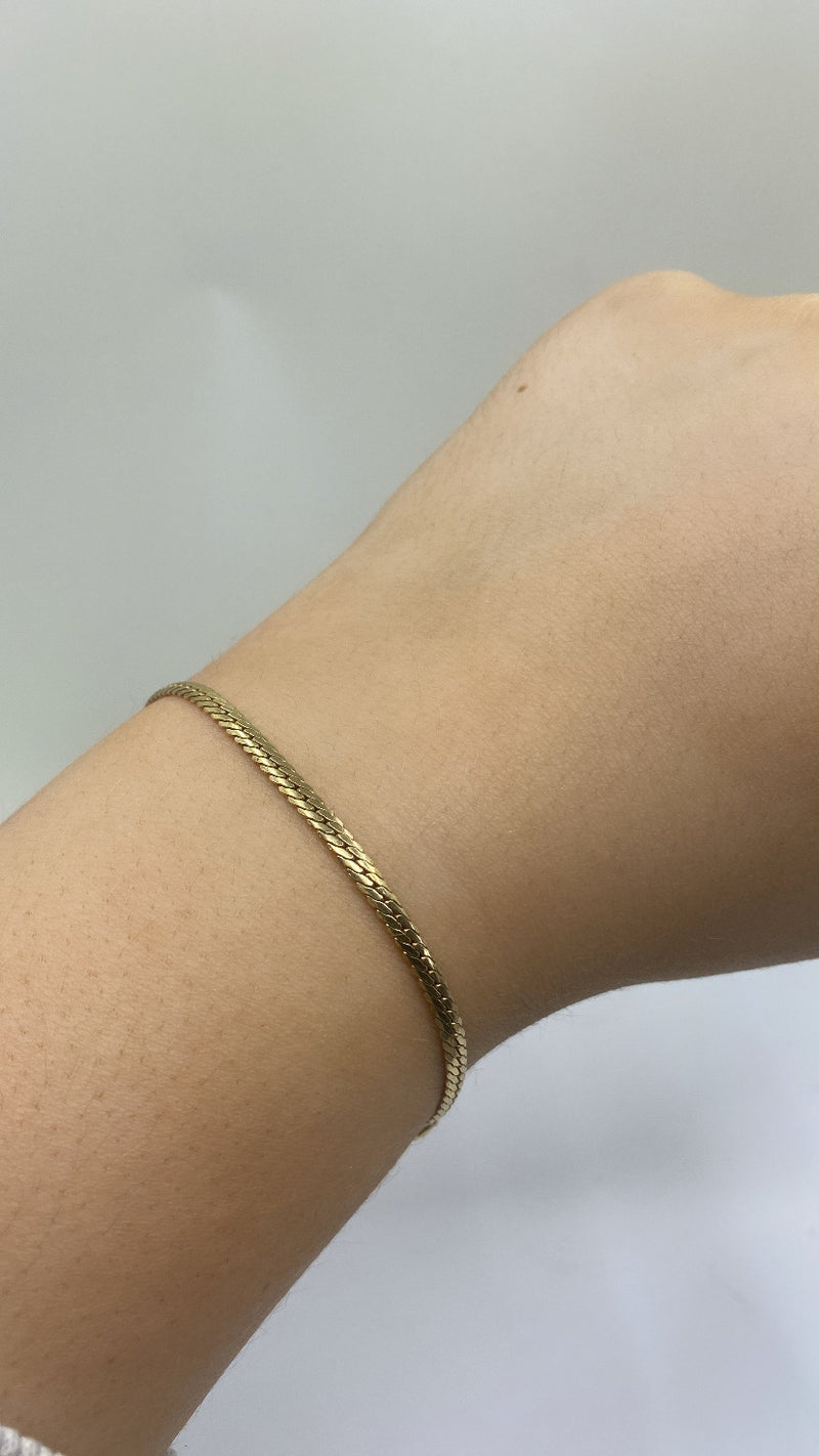 Snake Style Bracelet - Sterling Silver Gold Plated