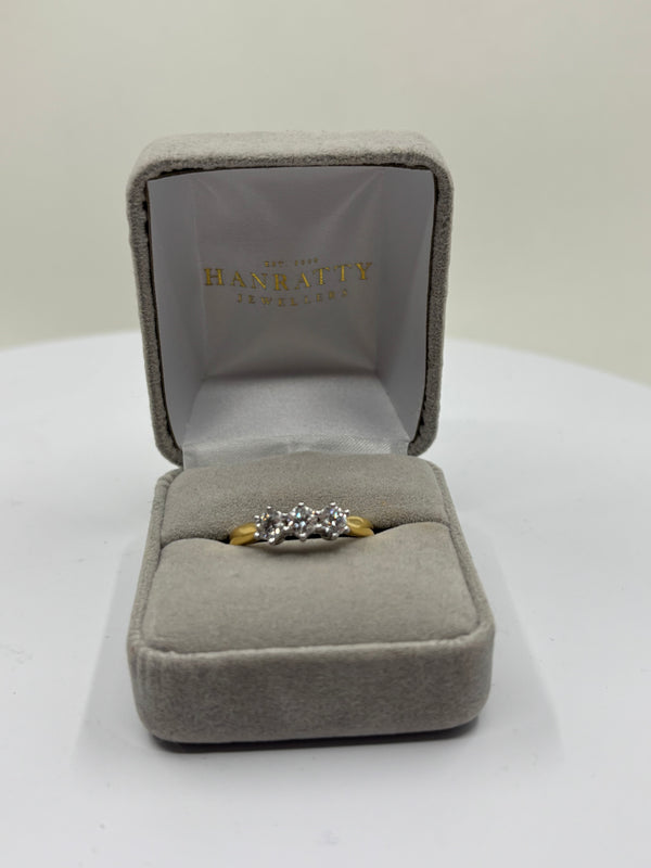 Trilogy Brilliant Cut Diamond Ring - 18ct Gold