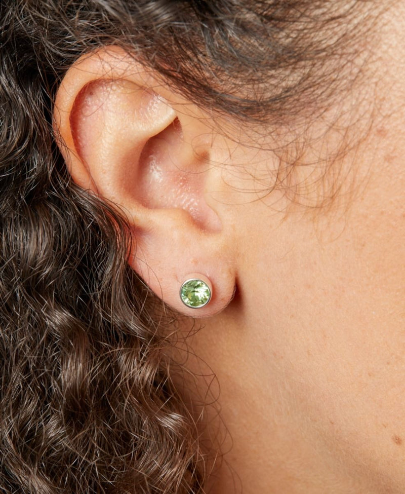 August Birthstone Stud Earrings - Sterling Silver - Hanratty Jewellers