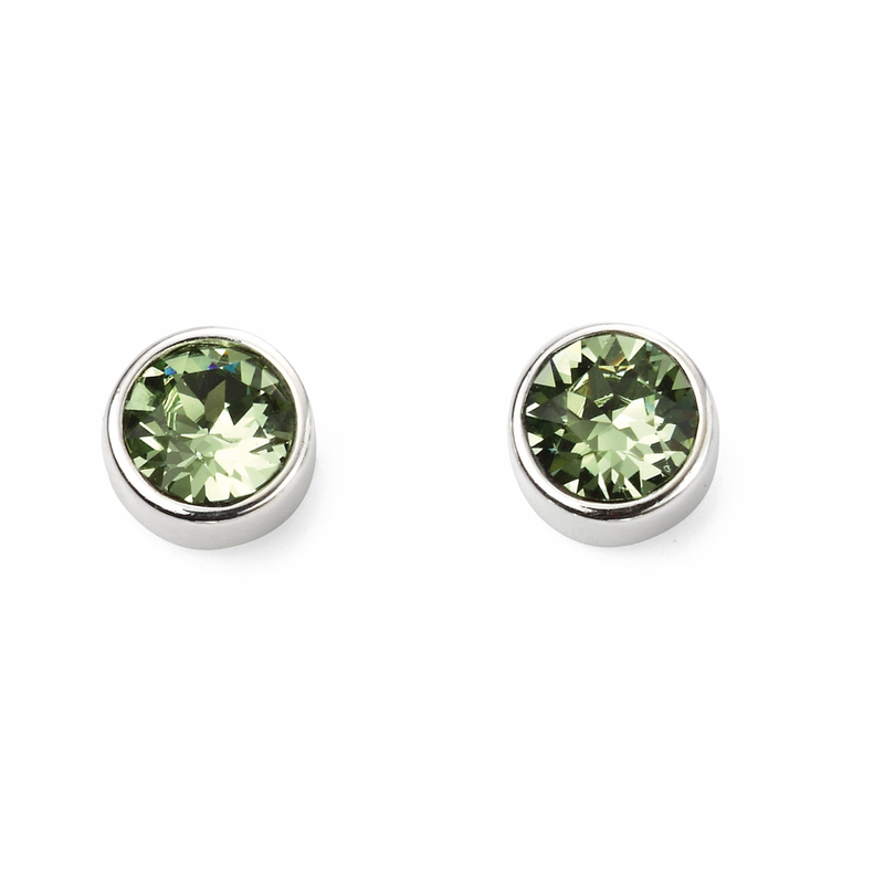 August Birthstone Stud Earrings - Sterling Silver - Hanratty Jewellers