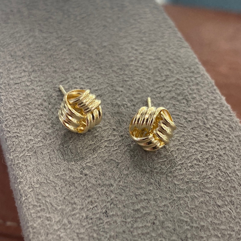 Knot Stud Earrings - 9ct Gold