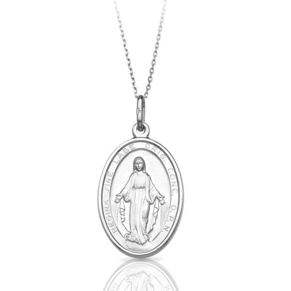 9ct White Gold Miraculous Medal