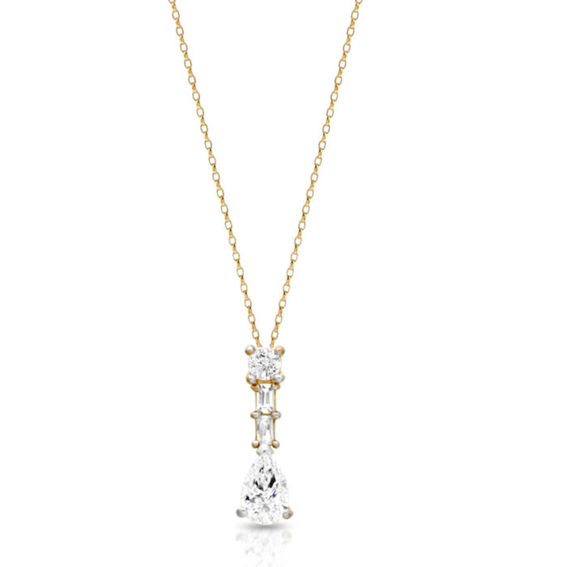 CZ Pendant- 9ct Yellow Gold