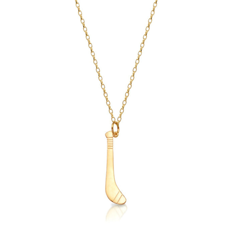 Camogie/Hurley Stick Pendant 25mm - 9ct Yellow Gold