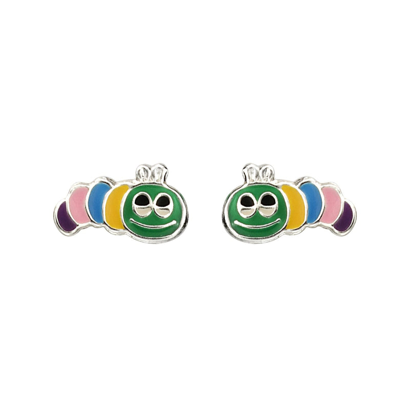 Colourful Caterpillar Stud Earrings