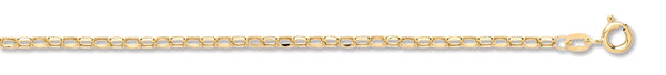 Hollow Diamond Cut Belcher Anklet - 9ct Yellow Gold