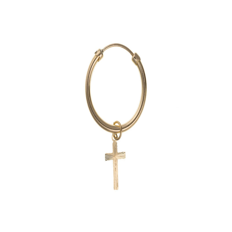 Gents Hoop & D/C Cross- 9ct