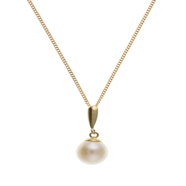 9ct fw cultured pearl drop chain