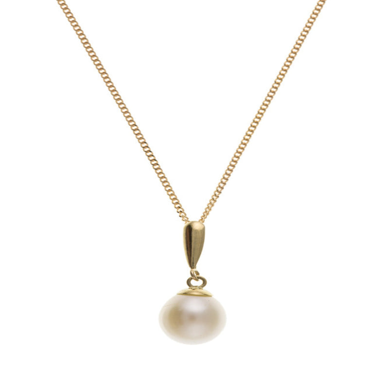 9ct fw cultured pearl drop chain