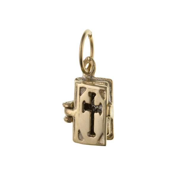 Small Opening Bible Charm - 9ct Gold