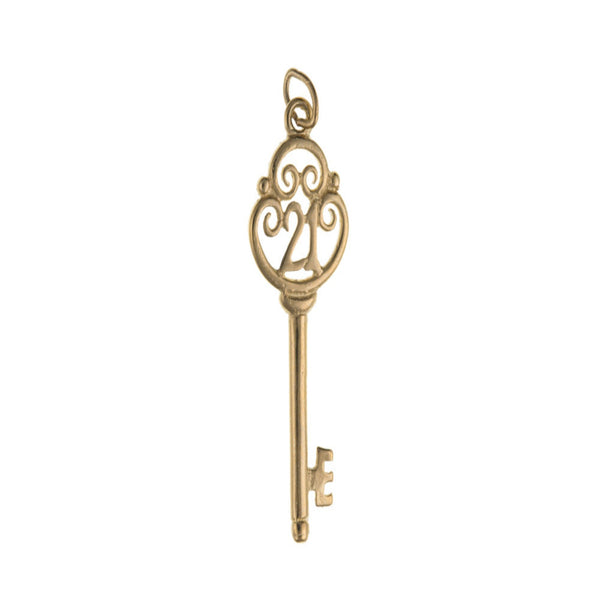 21st Birthday Key Charm- 9ct Yellow Gold