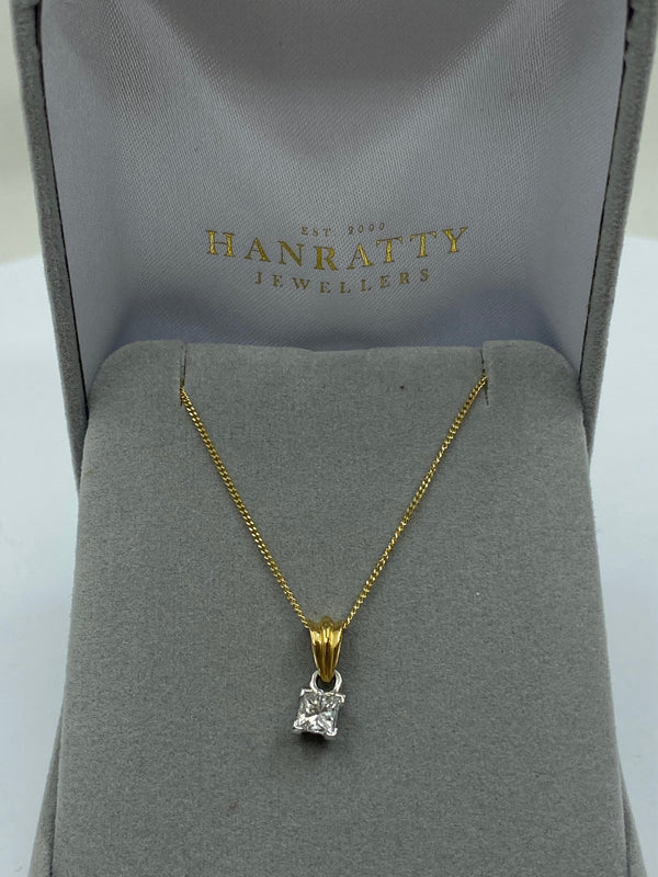 Diamond Stone Pendant - 17ct Yellow & White Gold