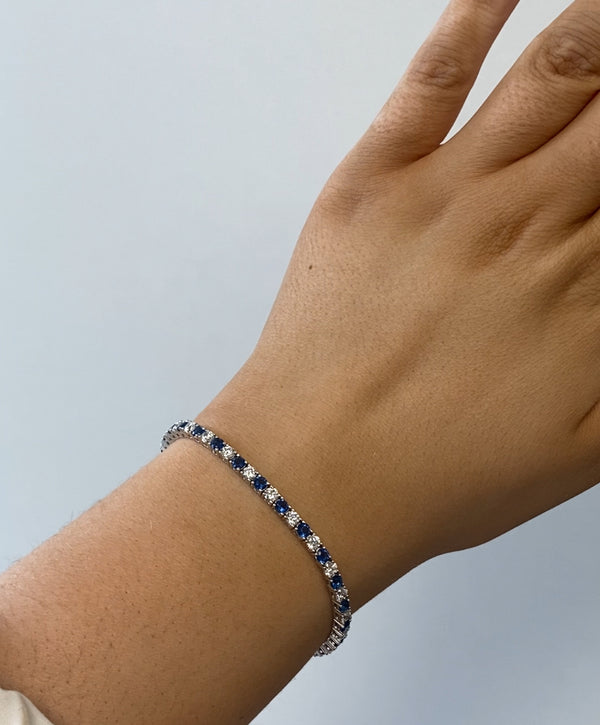 3mm CZ Amethyst Tennis Bracelet - Sterling Silver