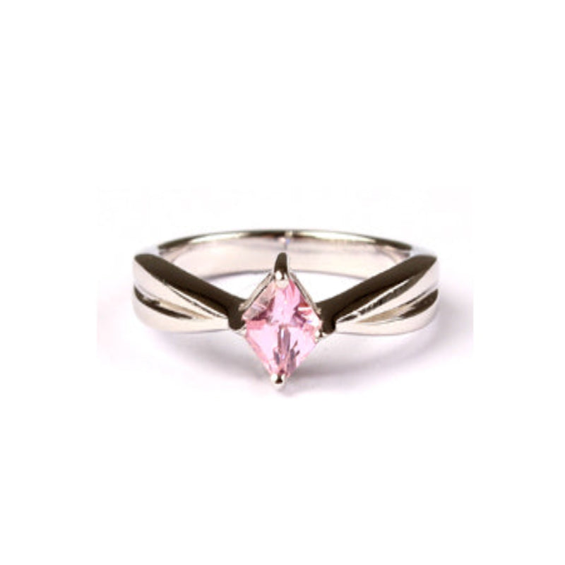 Kids Pink Cz Ring - Sterling Silver