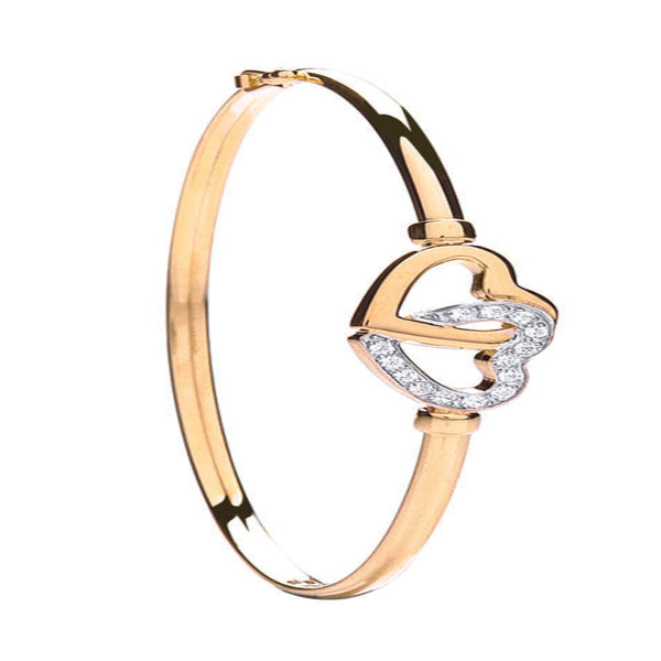 Double CZ Heart Bangle