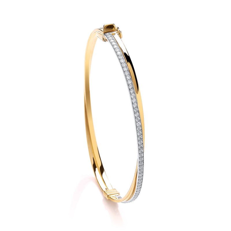 X Over CZ Ladies Bangle