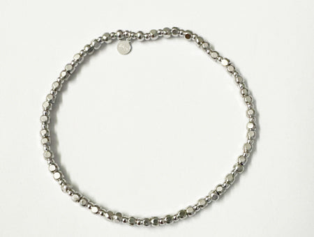 Plain Elasticated Bracelet - Sterling Silver