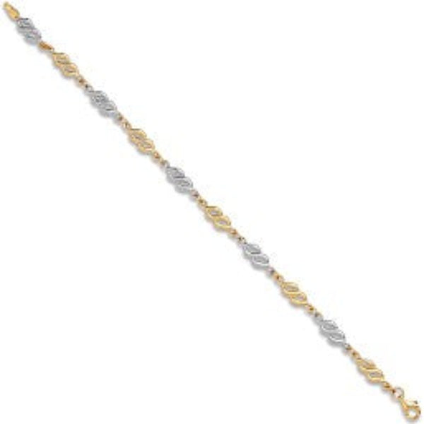 White & Yellow Gold Fancy Hollow Link Bracelet