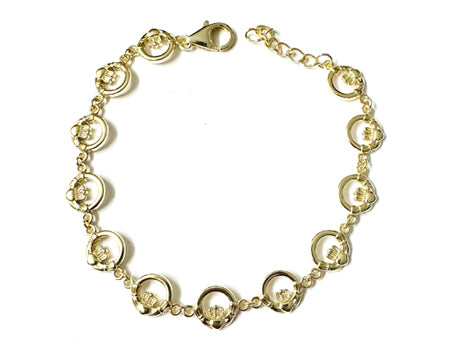 Claddagh Bracelet - Sterling Silver Gold Plated
