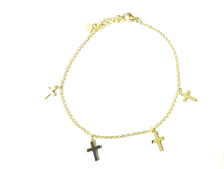 Cross Bracelet  - Sterling Silver/Gold Plated