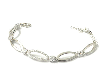 CZ Loop Bracelet - Sterling Silver