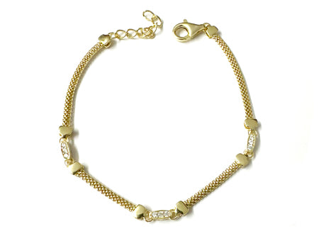 Rope CZ Bracelet - Sterling Silver Gold Plated