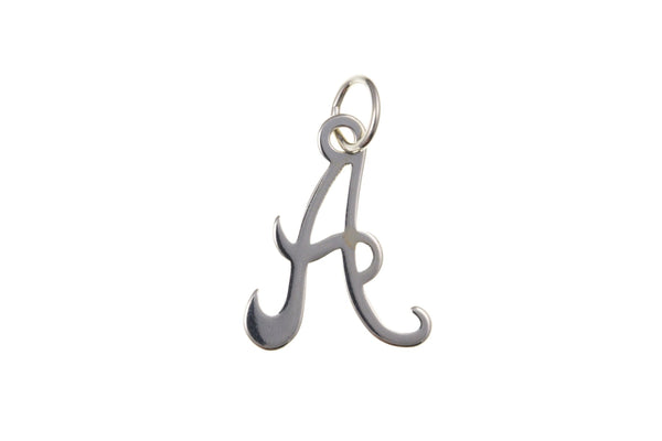 Script Initial Pendant - Sterling Silver A