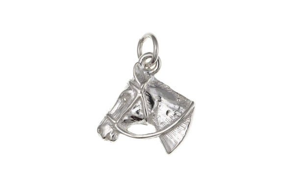 Solid Horses Head Charm - Sterling Silver