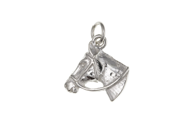Solid Horses Head Charm - Sterling Silver