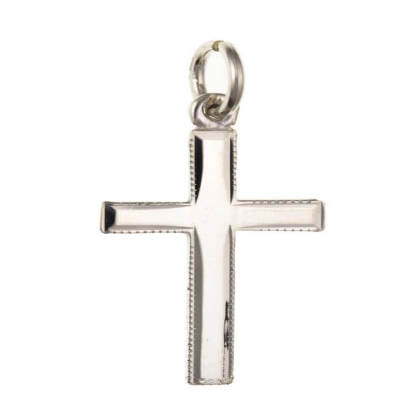 Millgrain Edged Cross pendant - Sterling Silver