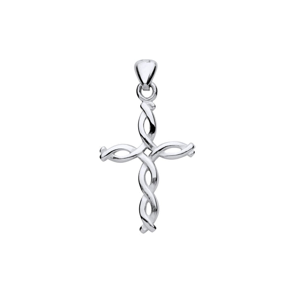 Silver Twisty Celtic Design Cross