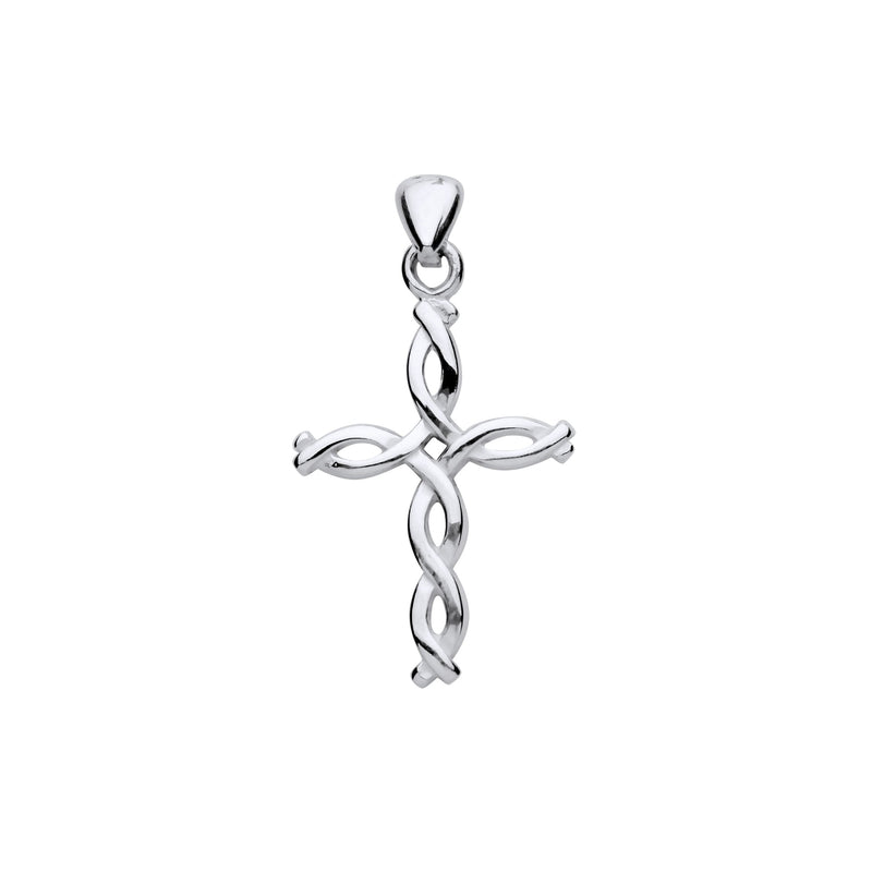 Silver Twisty Celtic Design Cross