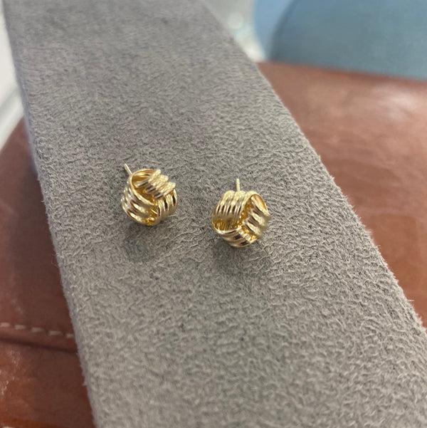 Knot Stud Earrings - 9ct Gold
