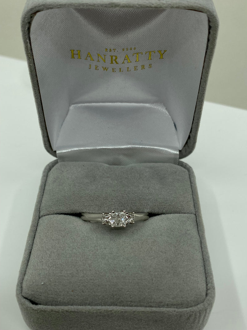 Princess Cut Trilogy Diamond Ring - Platinum