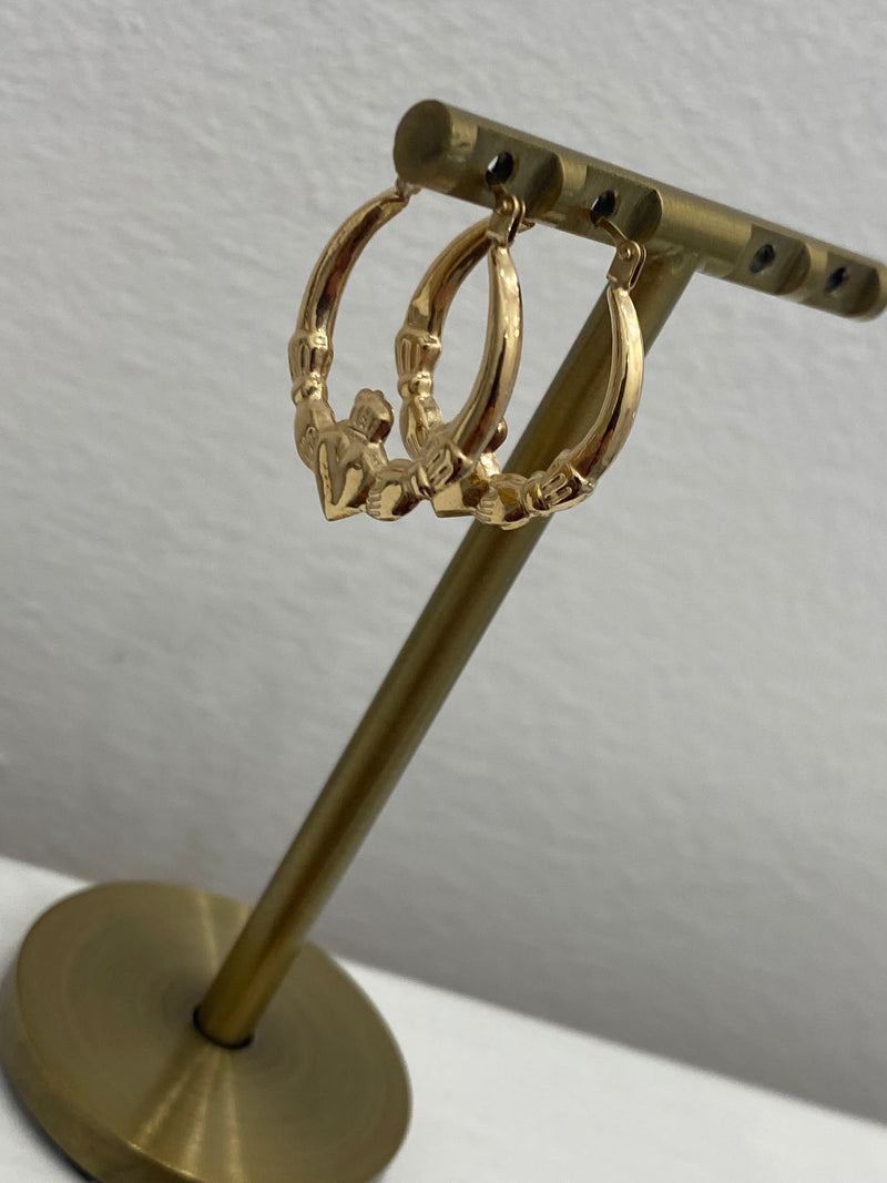 Claddagh Hoop Earrings - 9ct Gold