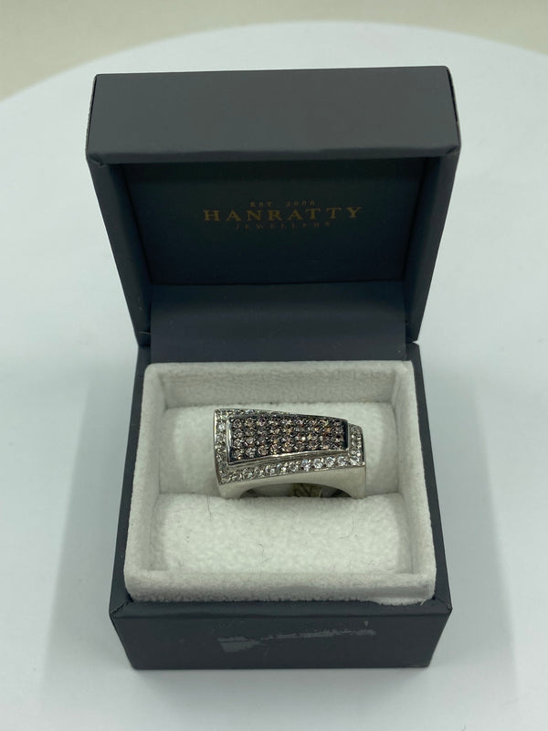 Rectangle Shaped Ring - 9ct White Gold