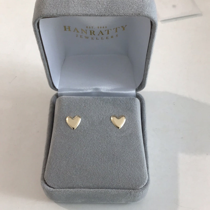 9CT Gold Heart Stud Earrings