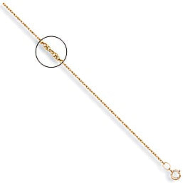 1.0mm Prince of Wales Chain - 9ct Yellow Gold