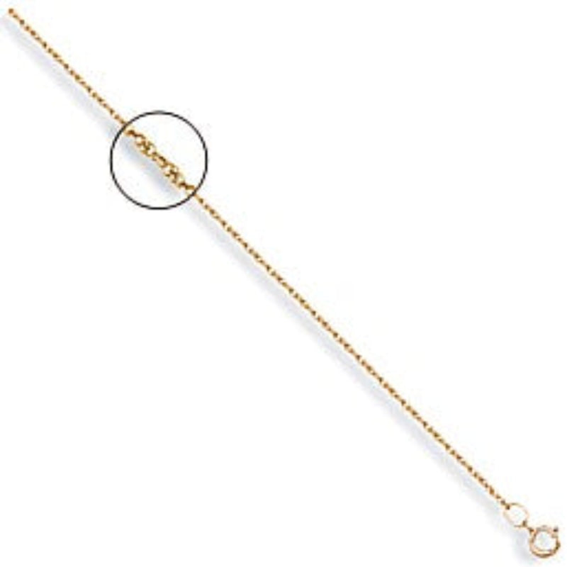 1.0mm Prince of Wales Chain - 9ct Yellow Gold
