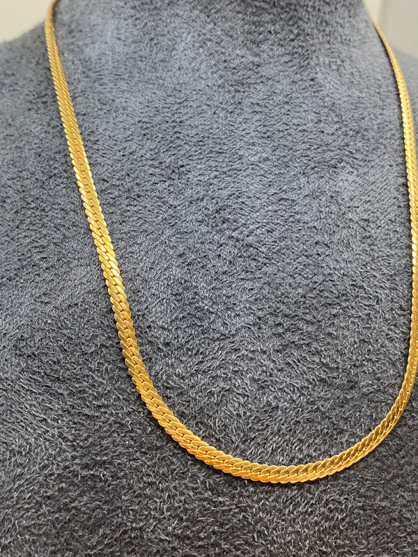 Snake Style Chain - Sterling Silver Gold Plated
